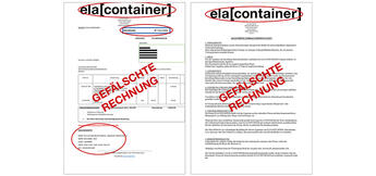 ELA Container - Falsche Rechnungen im Umlauf